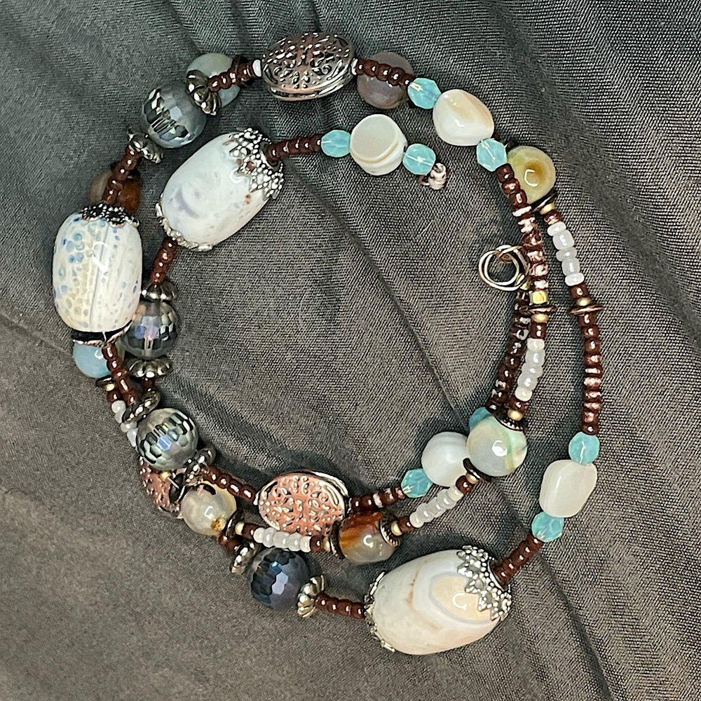 Hand made “LadyNickelPickle” wrap bracelet.